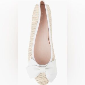 Patricia Green St. Tropez Bow Raffia Flat Size 9